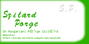 szilard porge business card